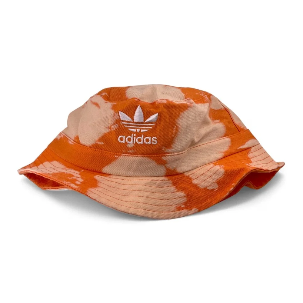 ADIDAS Originals Trefoil Logo Orange‎ Reverse Tie Dye Boonie Bucket Hat OSFA